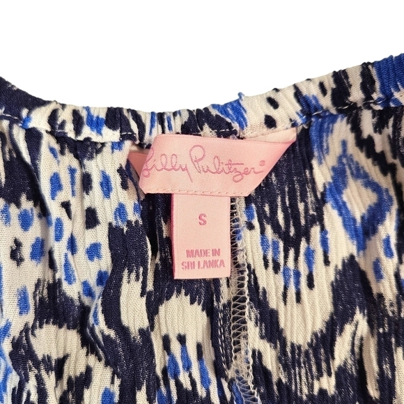 Lilly Pulitzer Flowy Blue Ikat Coin Delaney Swing Dress - Picture 7 of 9